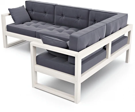 Диван Arsko Астер У беленый дуб серый велюр