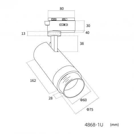 Трековый светильник однофазный светодиодный Favourite Practica 4868-1U LEDx10/20/30W 220V 1004/1768/2312LM 3000-6000K zoom: 15-60