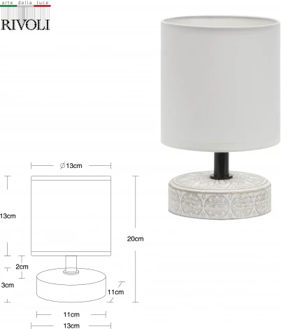 Настольная лампа Rivoli Eleanor 7070-501 (220V, выключатель, круглые)