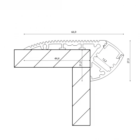 Профиль для светодиодной ленты ARC-2744STEP SWG