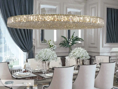 Подвесной светильник Newport 8450 8458+14/S gold (220V, хрусталь, на тросе)