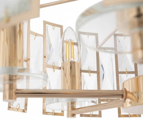 Потолочная люстра хрустальная на штанге Arte Milano Sorrento-4209 374209/6/80/470 GD (220V)