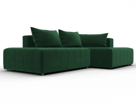 Диван угловой Лига-103 НПБ угол правый (ДСП,Брус,Фанера,Велюр/Зеленый) Лига Диванов 134816