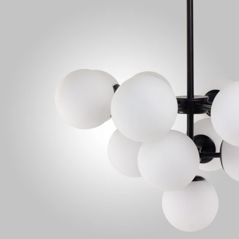 Потолочная люстра на штанге AM Group AM490 BK (220V, шар, молекулы)