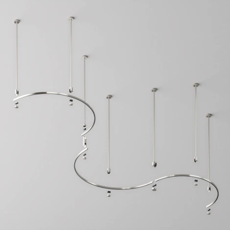 Шинопровод магнитный полукруг 650 мм Flarity платина Maytoni Busbar trunkings Flarity TRX154-SR-D650-PT (24V)