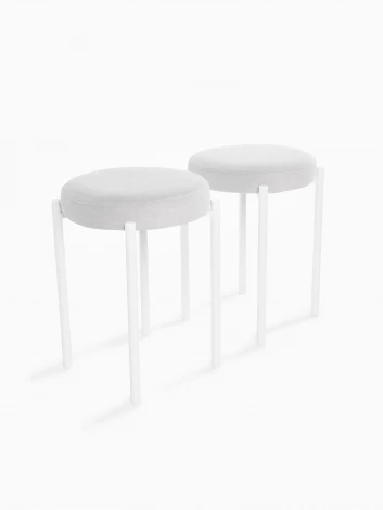 Табурет МАМАДОМА БОБ, Белый/SILVER LUX b20