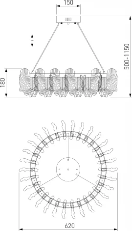 Подвесная люстра светодиодная Bogate's Farfalla 90374/1 (220V, на тросе)