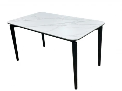 Стол обеденный IST-CASA Блум ART2922-140W, 140х80х75 см, белая керамика/черный