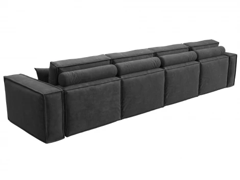 Диван прямой Лига-081 НПБ МегаЛонг (ДСП/Пластик/Велюр/Темно-серый) Лига Диванов 130295