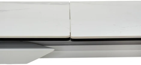 Стол CREMONA 140 HIGH GLOSS STATUARIO Белый мрамор глянцевый, керамика/ белый каркас М-City