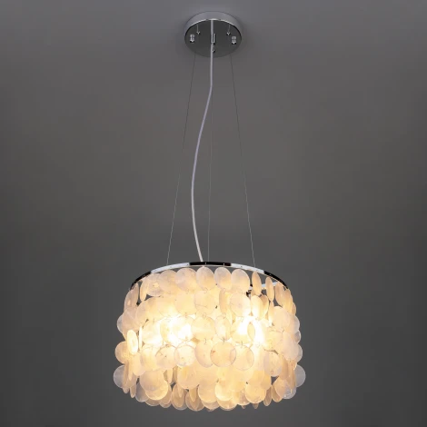 Подвесная люстра Eurosvet 60005-3535 60005/3 хром / перламутр (220V, на тросе)