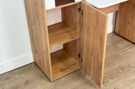 Лайт-2 Стеллаж Mebelson (ЛДСП/Дуб крафт золотой,Белый) арт.SL-01.2725