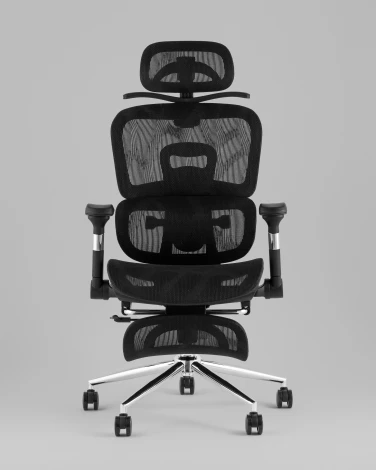 Кресло офисное TopChairs Stich с оттоманкой, черный Stool Group УТ000042404