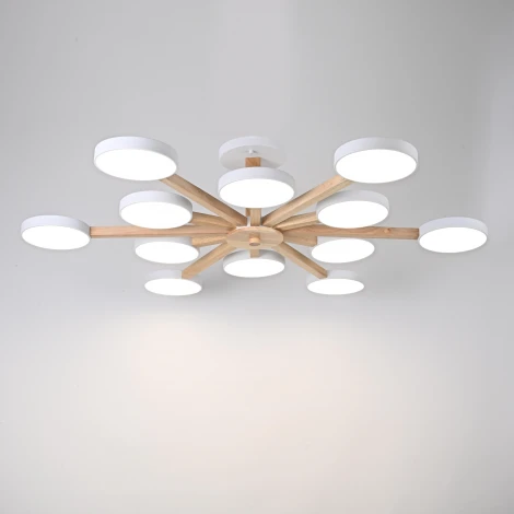 Потолочная люстра Wi-Fi на штанге Turna L12 White By ImperiumLoft Turna-B01 (LED, 220V, голосовое управление, умный дом - Алиса)