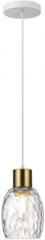 Подвесной светильник Lumion Ice 6583/1A белый, золотой/прозрачный/металл/стекло E27 1*40W 220V (на проводе, круглые)
