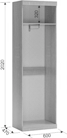 Макси Шкаф 2-створчатый, цвет дуб сонома/белое дерево Mebelson (арт.MSM-002.2724)