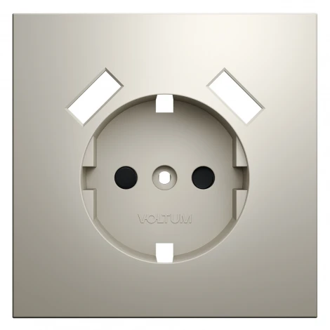 Накладка для розетки с заземлением и защитными шторками, с USB A+A Voltum S70 VLS000903 (кашемир)