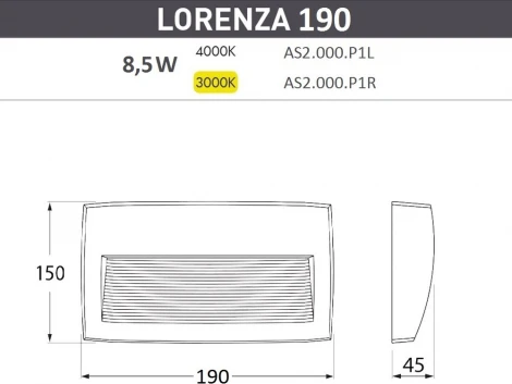 Подсветка для лестниц и ступеней накладная уличная Fumagalli Lorenza AS2.000.000.BXK1L (220V, IP55)