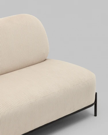 Диван Стоун велюр рельефный молочный Stool Group арт.УТ000040007