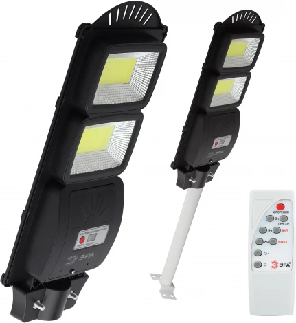 Уличный консольный светильник светодиодный на солнечных батареях с пультом и датчиком движения ЭРА ERAKSC40-02 (IP65)