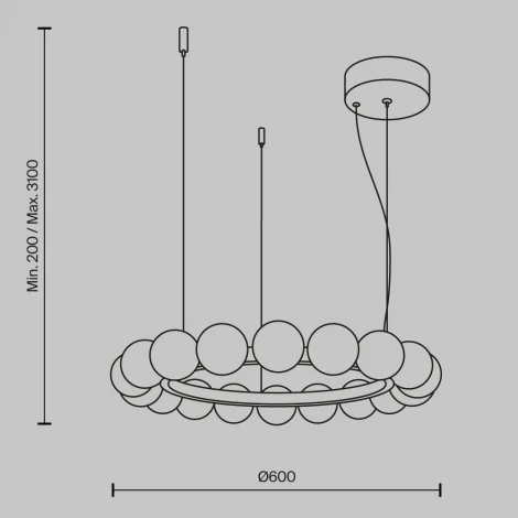 Подвесной светильник Maytoni Ambre MOD331PL-L32BS3K (LED, 220V, на тросе, шарики)