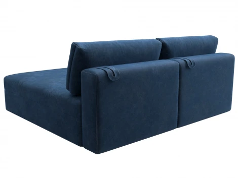 Диван угловой модульный Лига-060 НПБ угол универсальный (ЛДСП,Брус,Фанера/Пластик/Велюр/Синий) Лига Диванов 129510