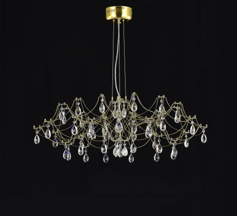 Подвесная люстра светодиодная с пультом и хрустальными подвесками Asfour MyFar Ersilia MR2663-60P-50AD