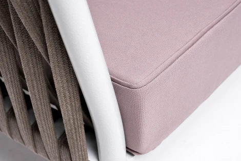 Модульная лаунж-зона из роупа (веревки), каркас из алюминия 4SIS Касабланка KAS-S5C1T1-5-SET