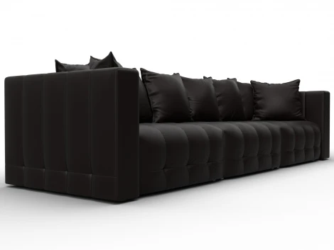 Диван прямой Лига-052 НПБ Лонг (ЛДСП,Брус,Фанера/Пластик/Экокожа/Коричневый) Лига Диванов 129907