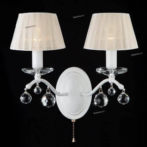 Бра Eurosvet Эстель 10058/2 белый с золотом/прозрачный хрусталь Strotskis