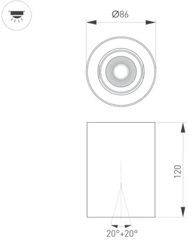 Накладной точечный светильник SP-FOCUS-R86-10W Warm3000 (WH, 15 deg, 230V) (Arlight, IP54 Металл) 054847 (LED)