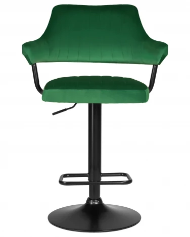 Стул барный DOBRIN CHARLY BLACK (зеленый велюр (MJ9-88)) 5019_BlackBase-LM BLACK, цвет сиденья зеленый (MJ9-88), основания черный