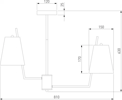 Потолочная люстра Wi-Fi на штанге Eurosvet Topanga 60173/8 латунь (220V, управление смартфоном, голосовое управление, умный дом - Minimir Home, Алиса, Маруся, Салют)