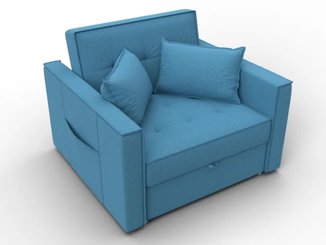 Кресло-кровать Лига-104 (80) (ЛДСП,Брус,Фанера,Рогожка/Голубой) Лига Диванов 134845