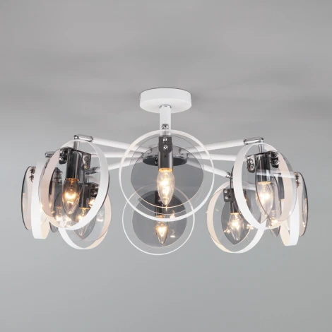 Потолочная люстра на штанге Eurosvet Gallo 70121/8 белый (220V, кольцо)