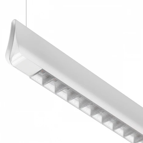 Подвесной линейный светильник Novotech Iter 359551 белый диммир. со сменой цв.темпер. (пульт ДУ/прилож. Smart Life) LED 36W 220V 3000-6000К (регулировка яркости, умный дом - Алиса, Tuya Smart, Smart Life, на тросе)
