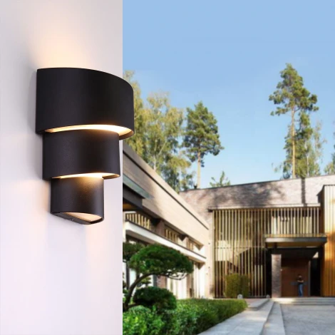 Настенный светодиодный светильник уличный 1535 черный Elektrostandard Helix TECHNO LED