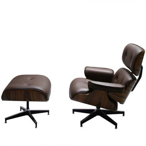Кресло EAMES LOUNGE CHAIR и оттоманка EAMES LOUNGE CHAIR чёрные