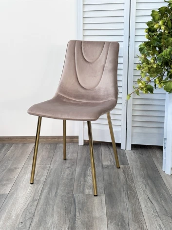 Стул ELLI BLUVEL-40 Бежевый, велюр / золотой каркас M-City 629M04986