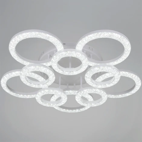 Потолочная люстра светодиодная на штанге с пультом с регулировкой цветовой температуры, яркости и с ночным режимом Reluce 87120-0.3-5+5C WH