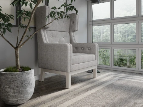 Кресло Arsko Айверс Хай Беленый дуб рогожка серая