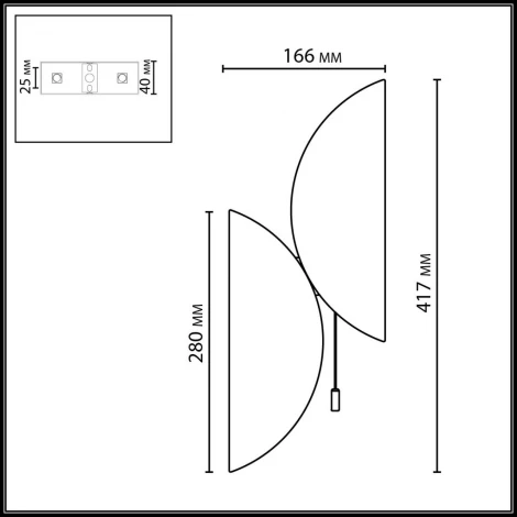 Бра Odeon Light Silk 7067/2W черный/белый/шелк/металл IP20 LED G9 5W 220V