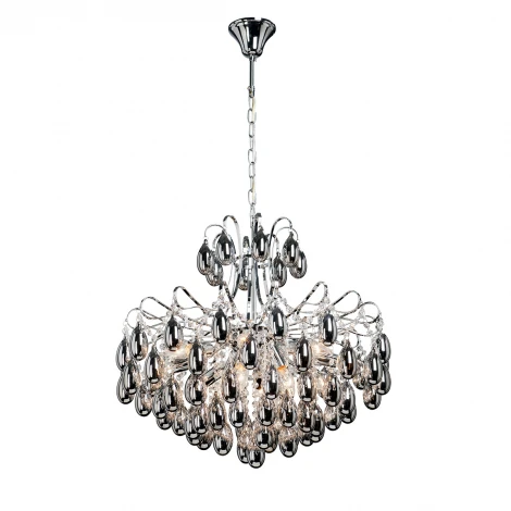 Подвесная люстра Vitaluce V5332/12 (220V, хрусталь, на цепи, круглые)