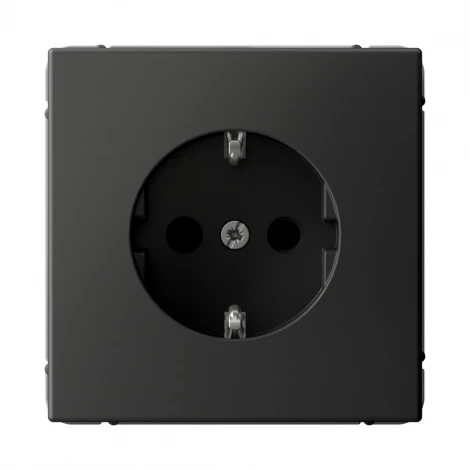 Розетка с заземлением и шторками (базальт) Systeme Electric GAL001445S