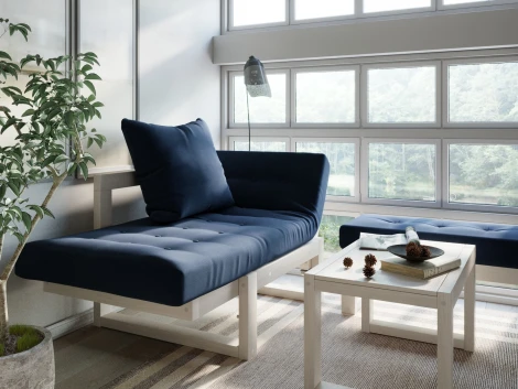 Кресло Arsko Амбер беленый дуб синий велюр