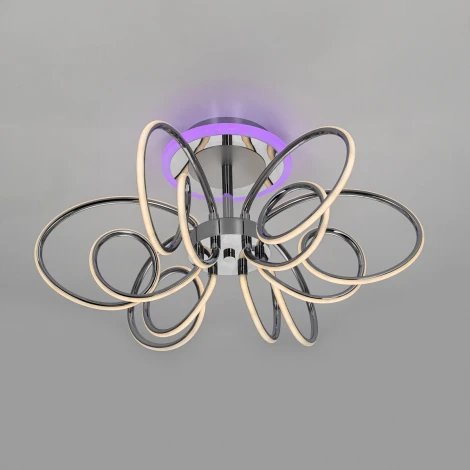 Потолочная люстра RGB на штанге Citilux Salma Smart CL224A161 (LED, 220V, голосовое управление, пульт управления, управление смартфоном, умный дом - Алиса, Маруся, Экосистема Сбер)