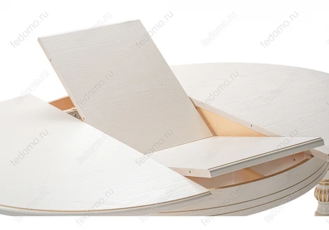 Стол Woodville Брейзер молочный / золото 483906