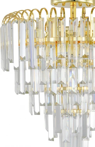 Потолочная люстра на штанге Escada Odegard 2105/6P 6x40Вт E14, металл/хрусталь, золото (220V)