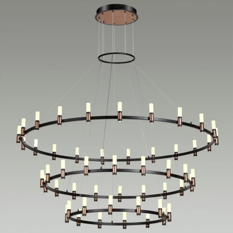 Подвесная люстра ярусная большая Candel 5009/204L Odeon Light (LED, 220V, на тросе)
