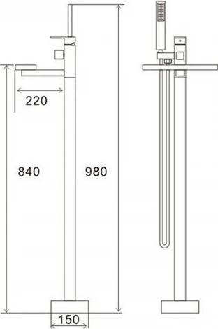 Смеситель Swedbe Spira 4008 напольный